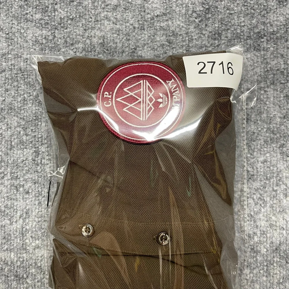 Adidas Spezial x CP Company Polo Shirt Men XL Dust Cargo Brown Retro Long Sleeve